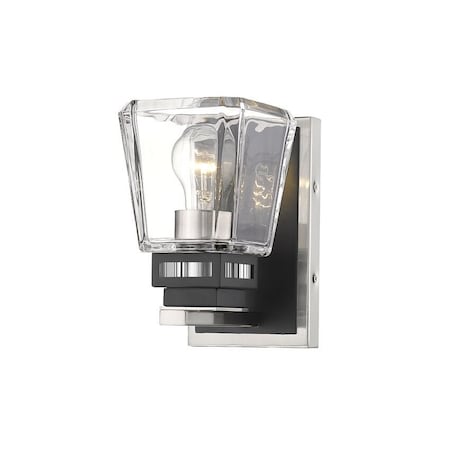 Z-Lite Jackson 1 Light Wall Sconce, Brushed Nickel & Clear 474-1S-BN-MB